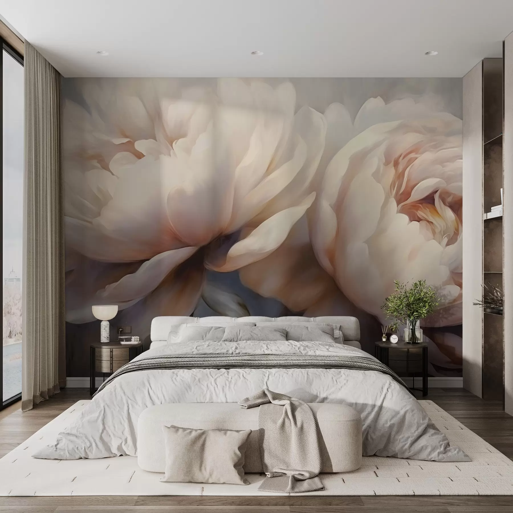 murales de pared Delicadas peonías w04225
