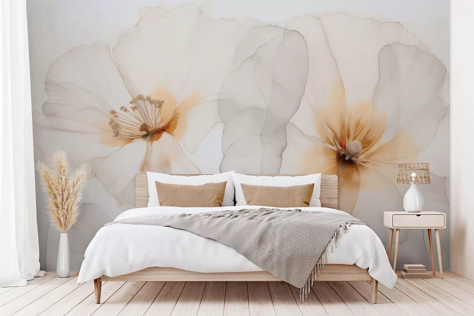 murales de pared Flores imitación acuarela w04235