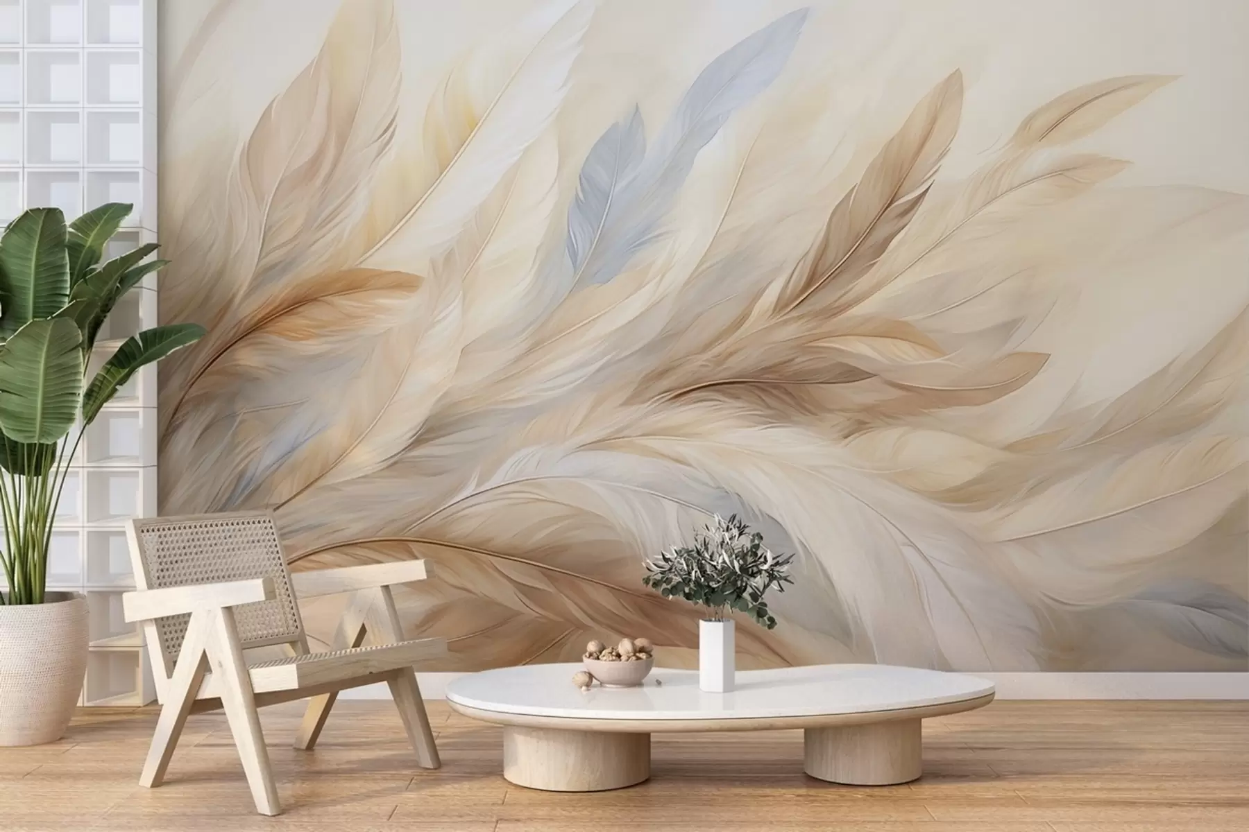 murales de pared plumas delicadas w04279