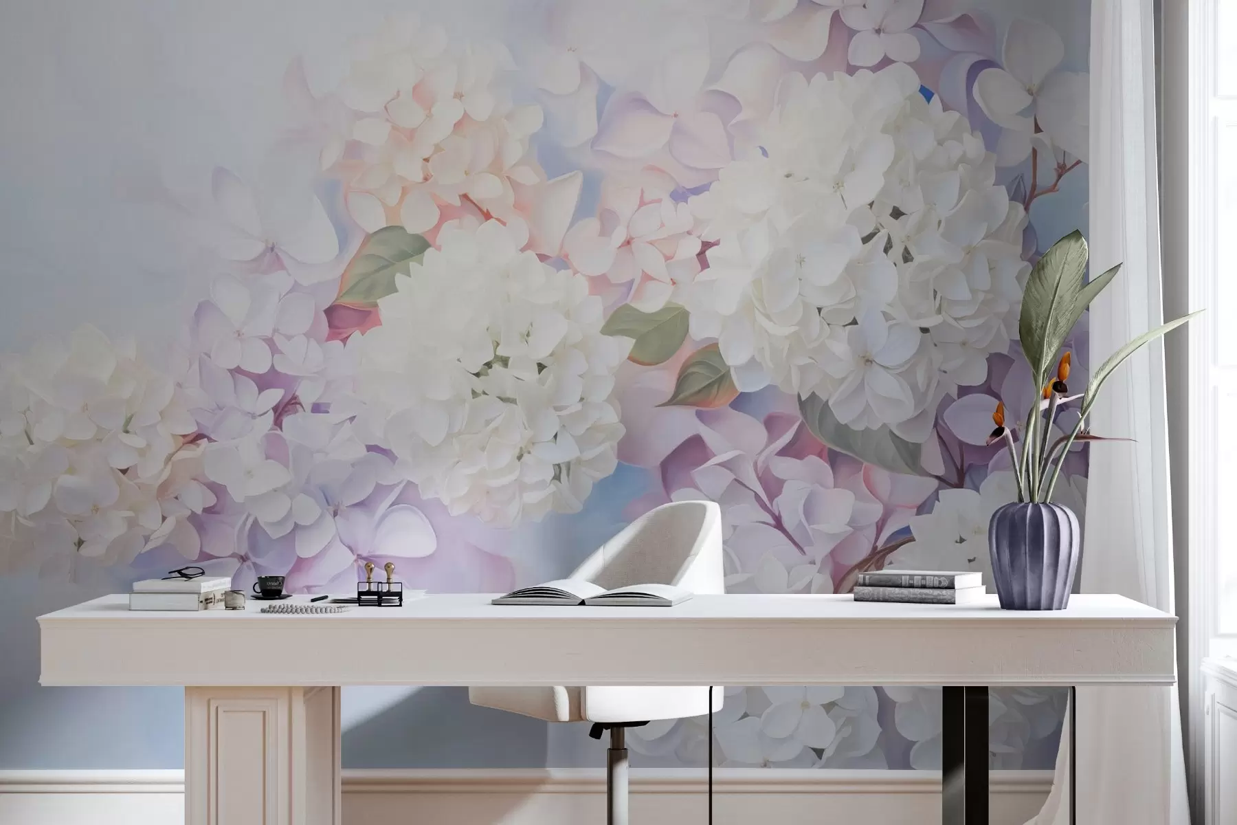 murales de pared Flores lilas w04300