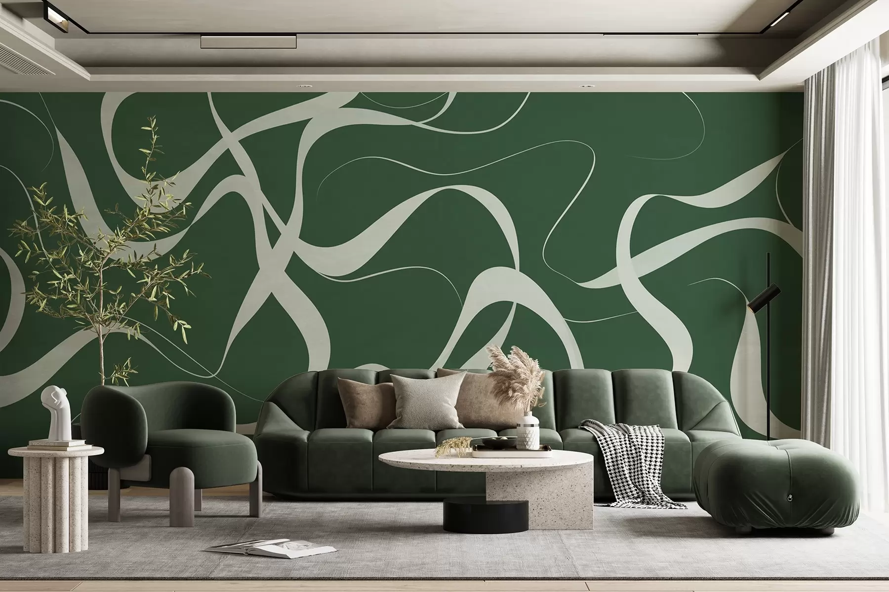 murales de pared Líneas onduladas w04223v2