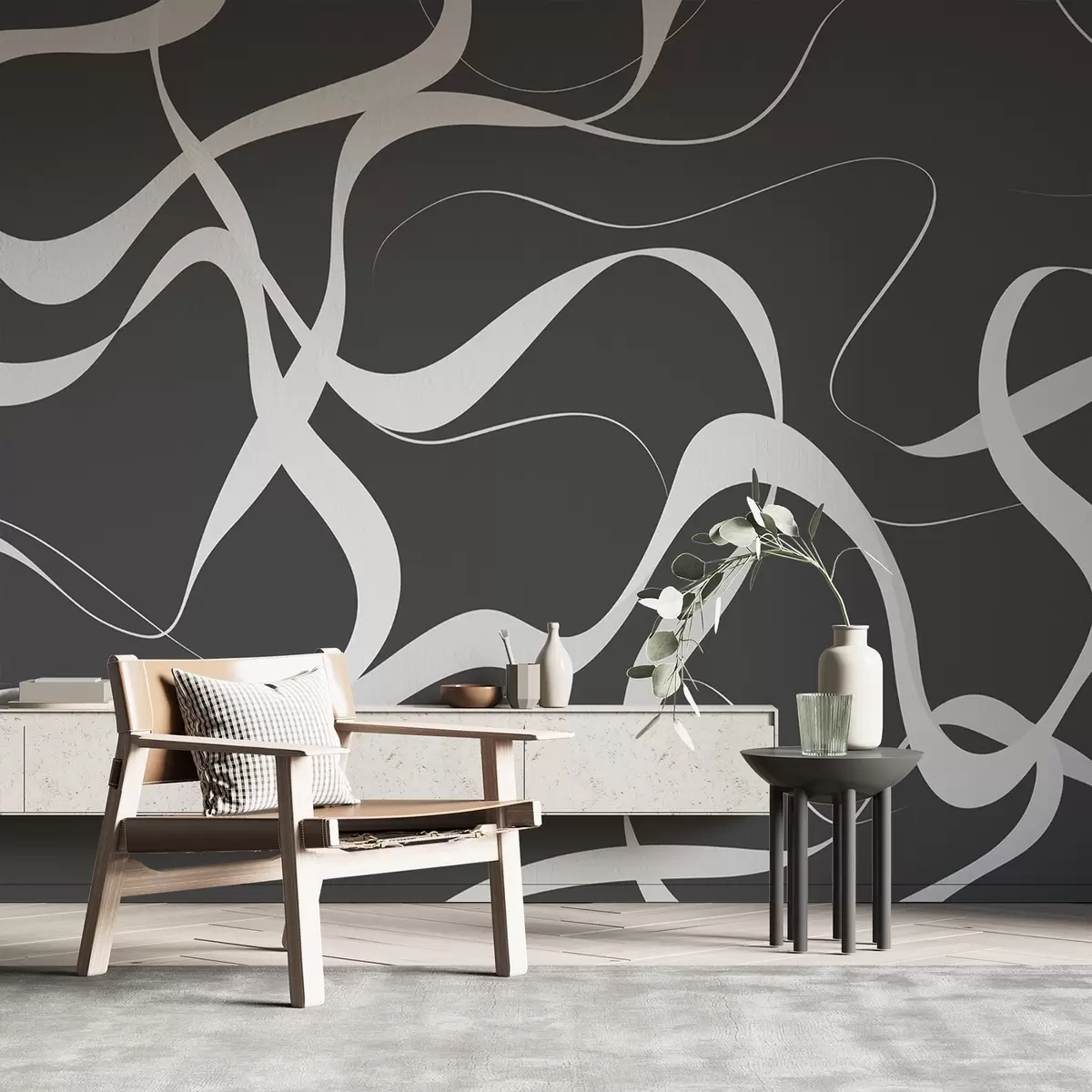 murales de pared Líneas onduladas w04223v1