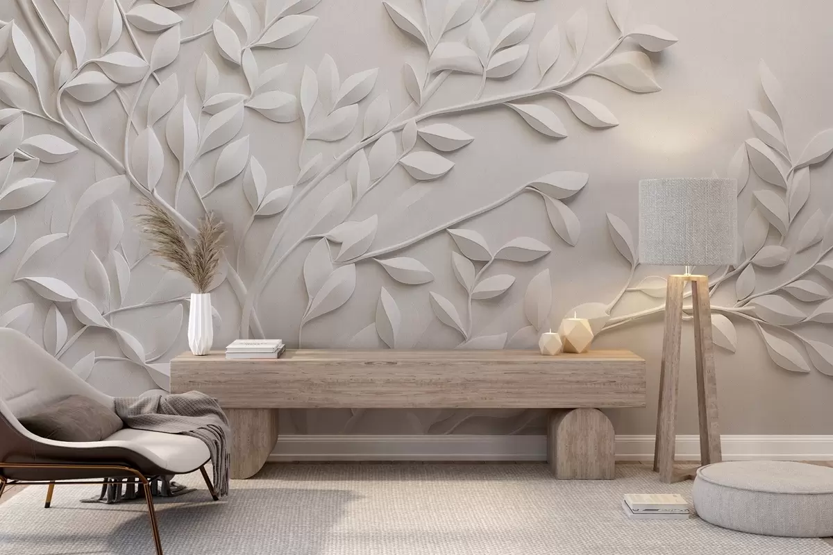 murales de pared Textura monocroma en relieve de la naturaleza w04329