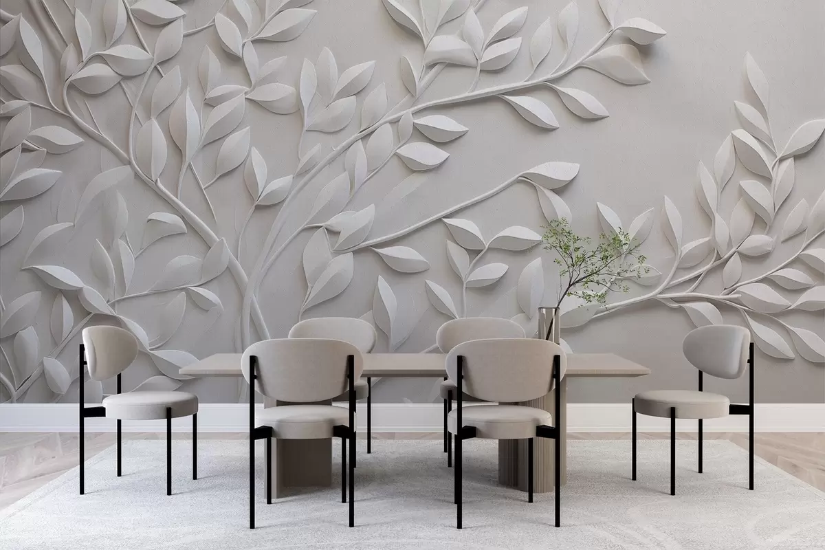 murales de pared Textura monocroma en relieve de la naturaleza w04329