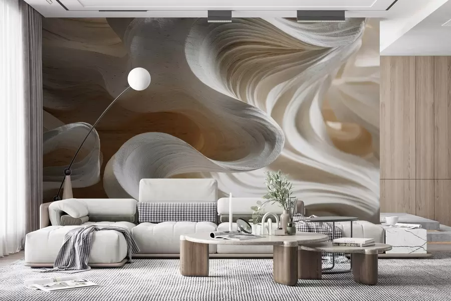 murales de pared Imitación de olas de madera w04316