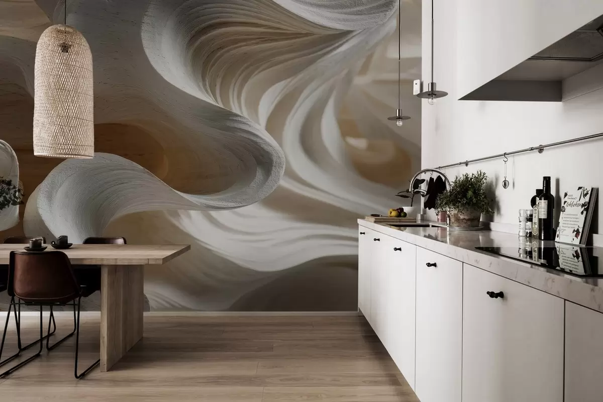 murales de pared Imitación de olas de madera w04316