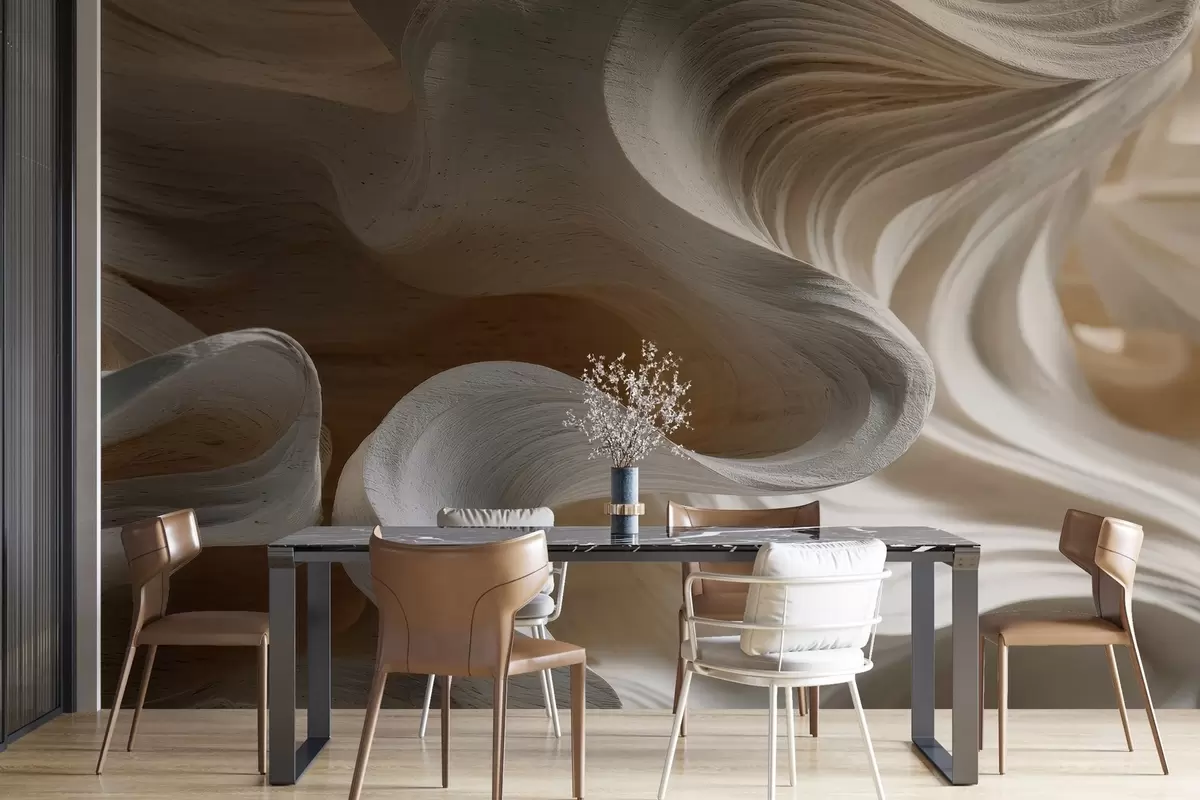 murales de pared Imitación de olas de madera w04316