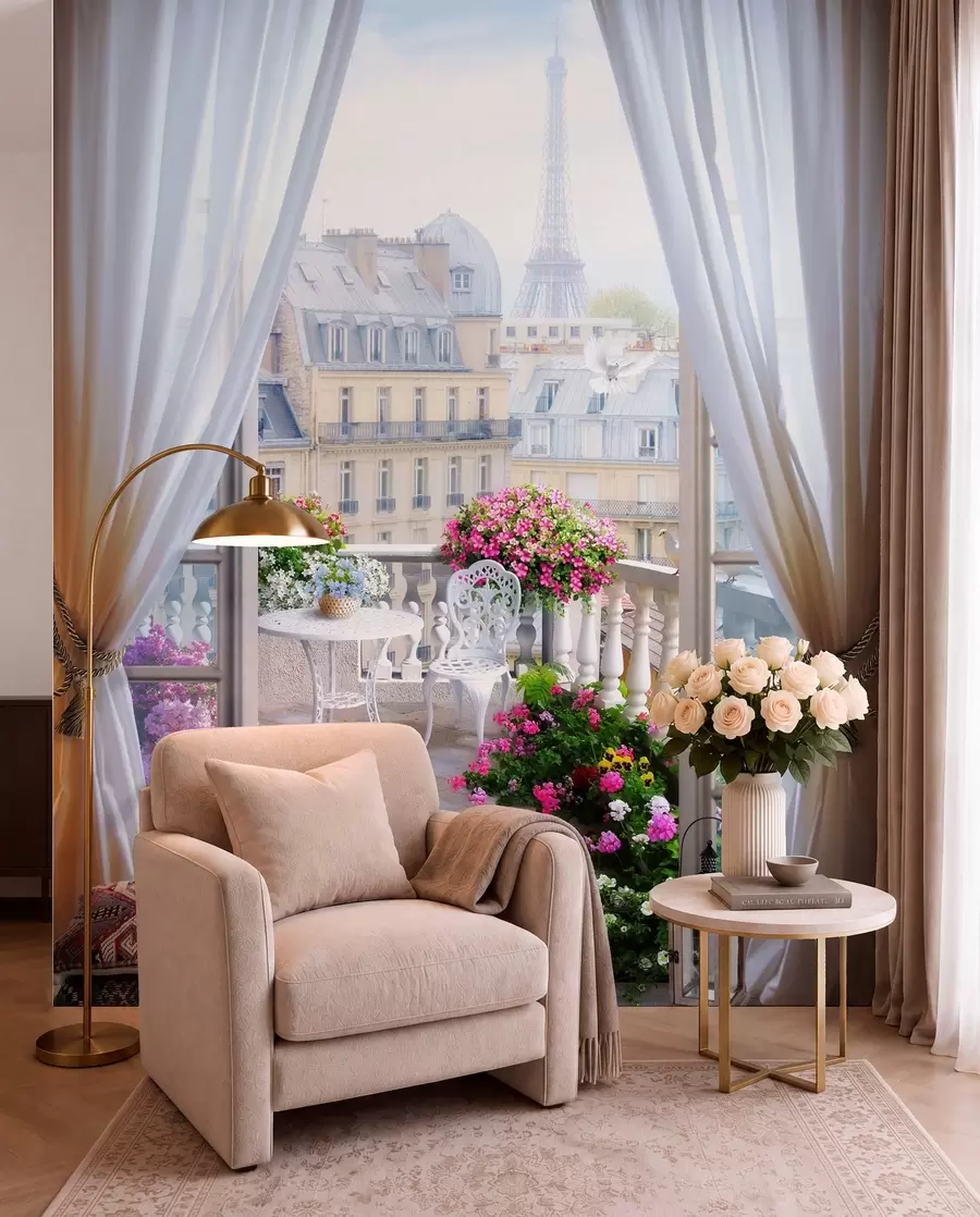 murales de pared París, vista desde la ventana u79425