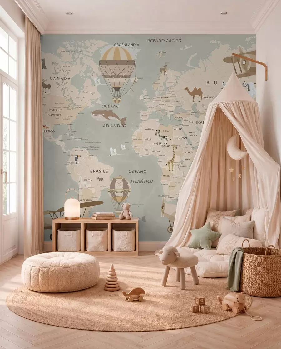murales de pared Pequeño atlas en italiano u79997