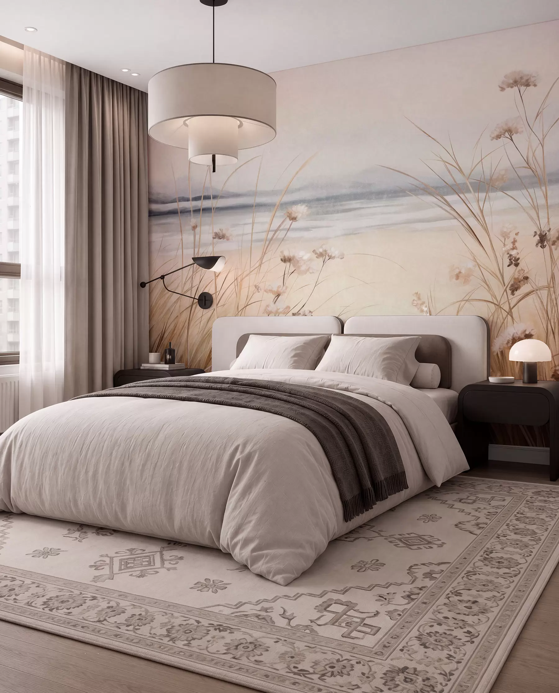 murales de pared Flores silvestres junto al mar w09298