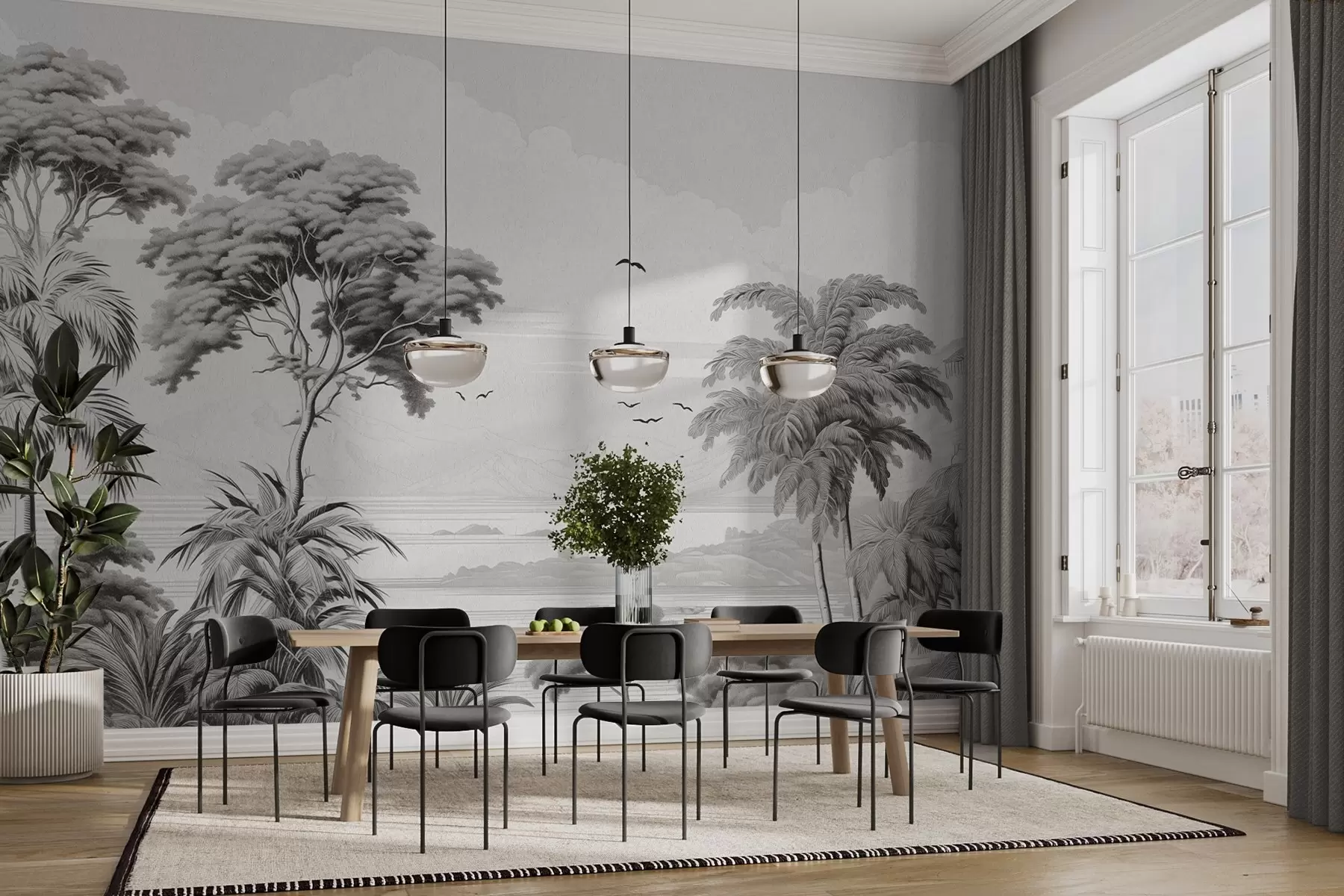 murales de pared Árboles en el horizonte w04363v1