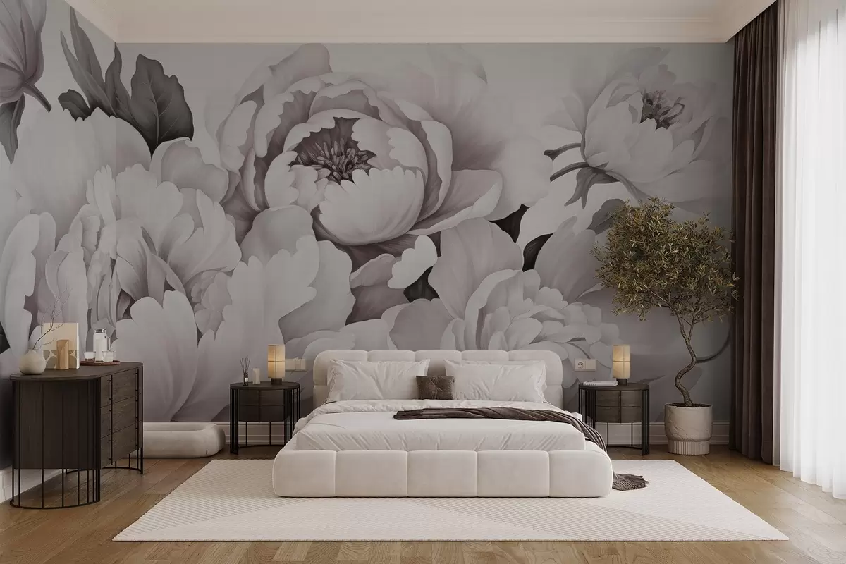 murales de pared Delicadas peonías w04365v2