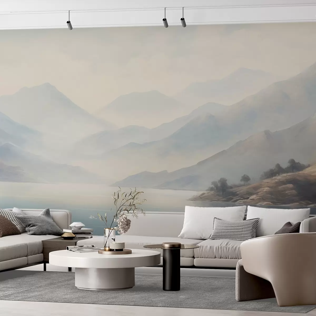 murales de pared Montañas junto al lago w04382