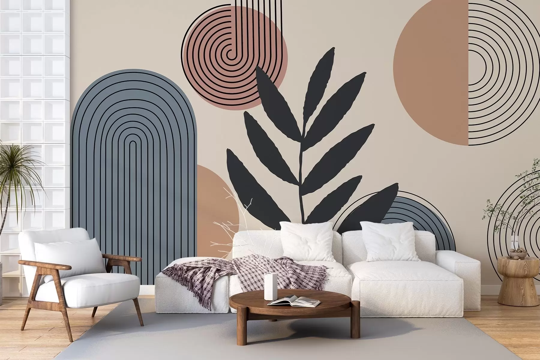 murales de pared Hojas geométricas w04385
