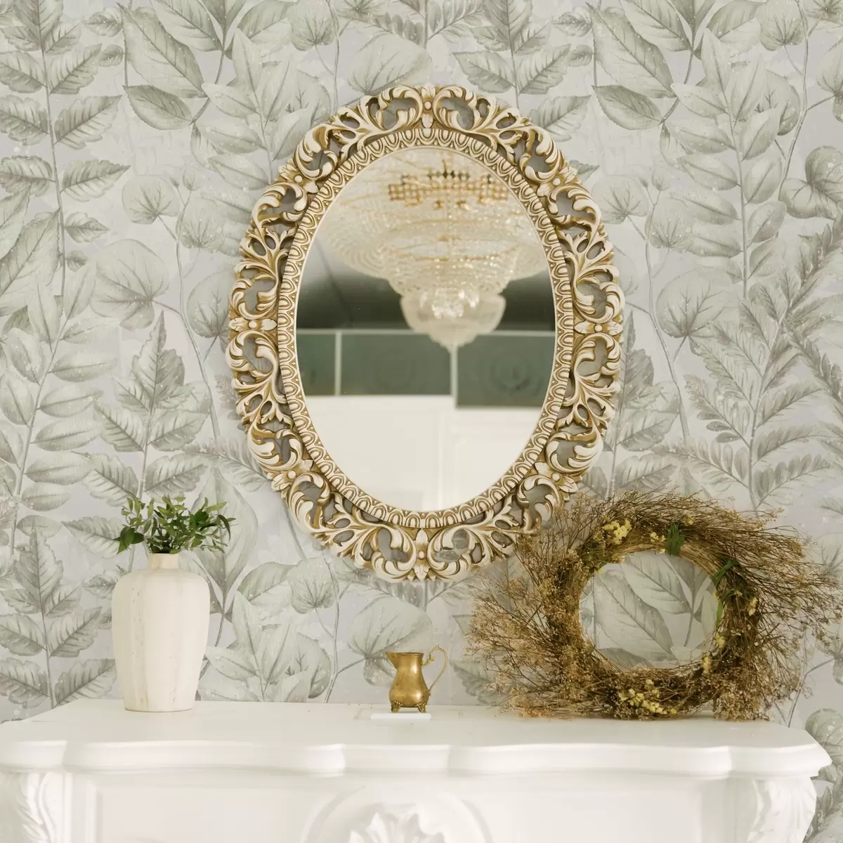 Papel pintado Suaves hojas pastel en acuarela de estilo botánico a00437