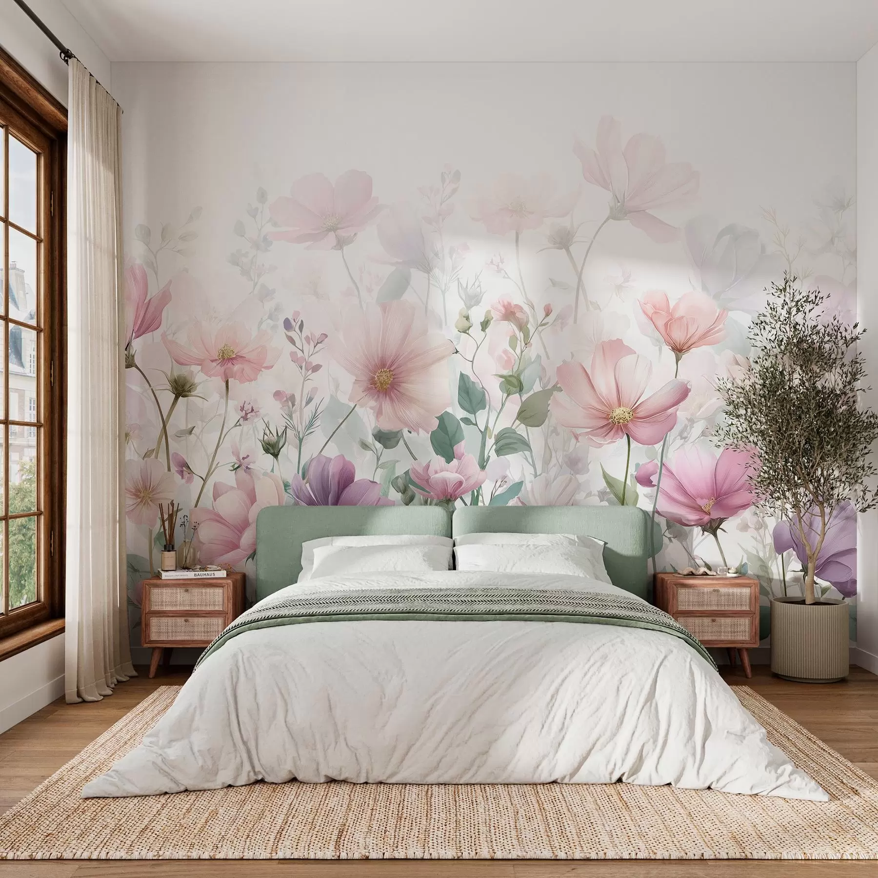 murales de pared delicadas flores silvestres w04171