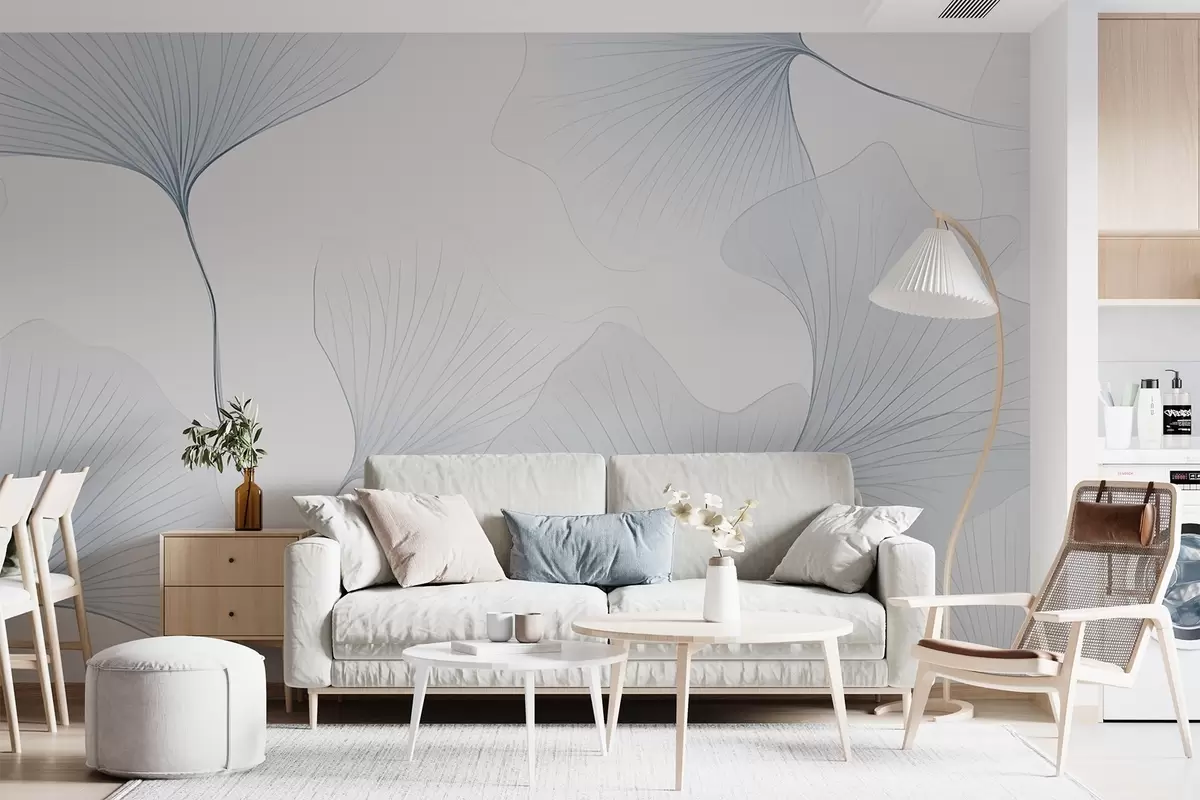 murales de pared Hojas de ginkgo transparentes w04433