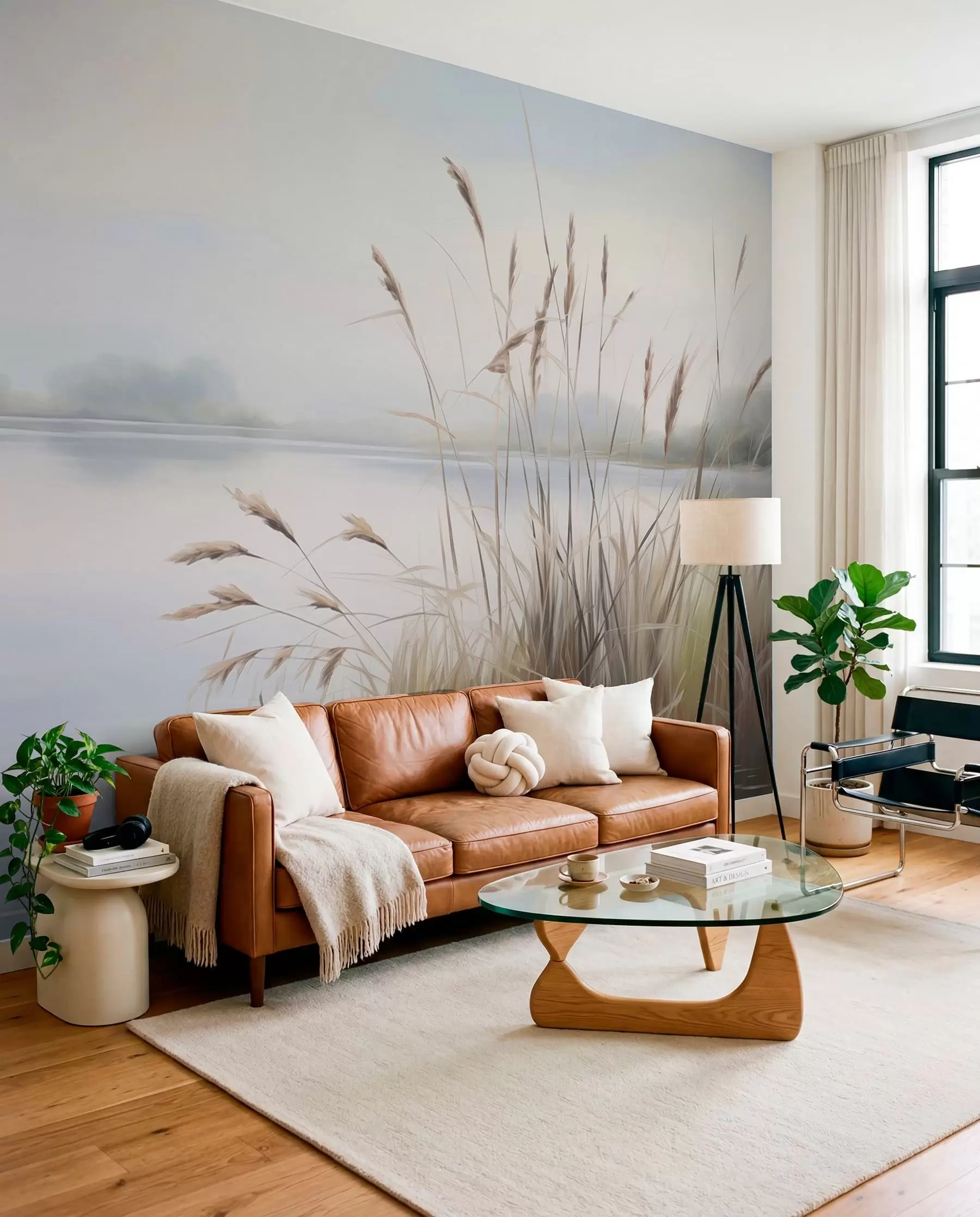 murales de pared Juncos junto al lago w04486