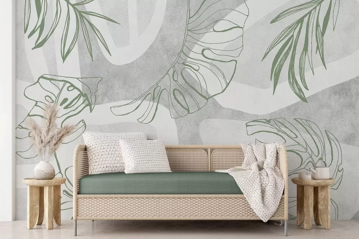murales de pared Abstracción con plantas w04492v1