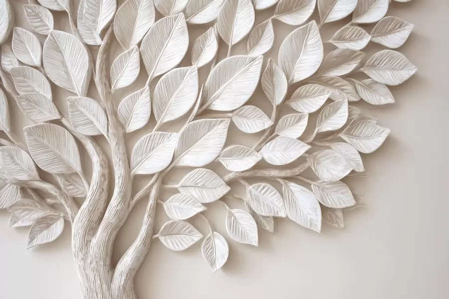 murales de pared Árbol en relieve con hojas w09359