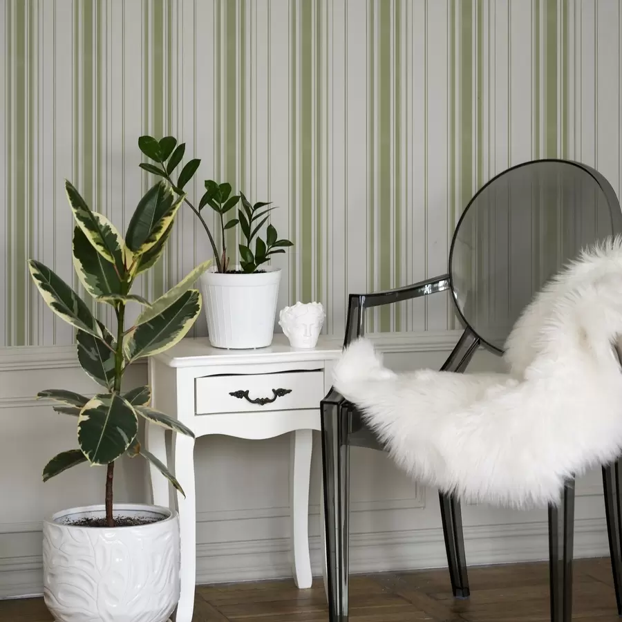 murales de pared Rayas verticales verdes de anchura variable a00565