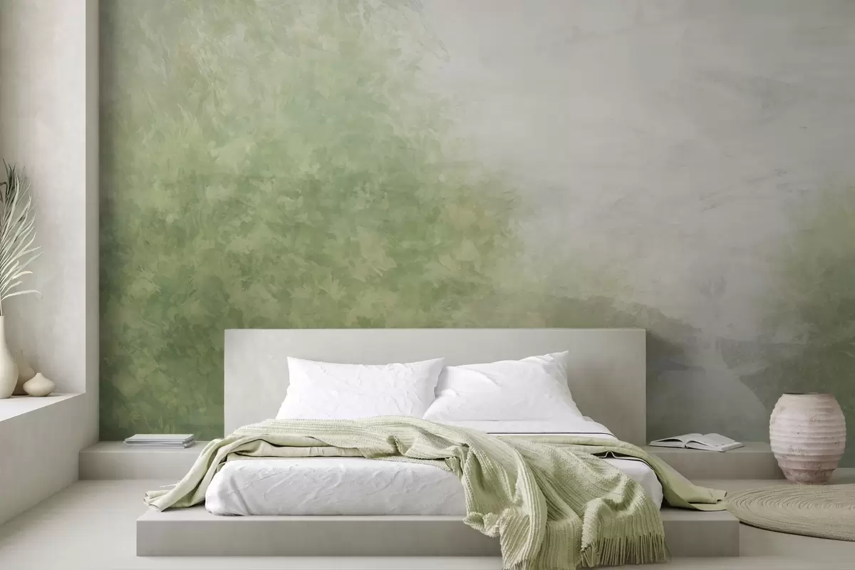 murales de pared Imitación de hojas en un muro de hormigón w04468