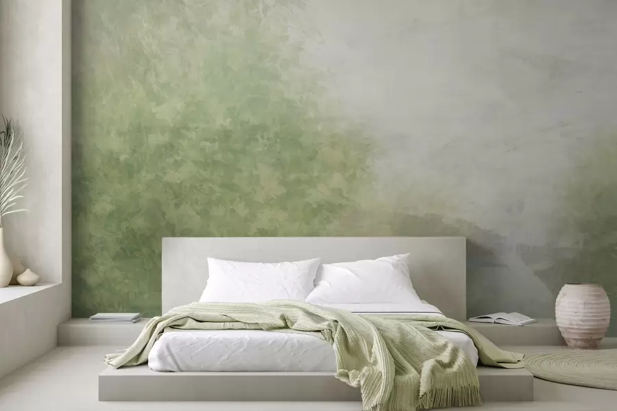 murales de pared Imitación de hojas en un muro de hormigón w04468