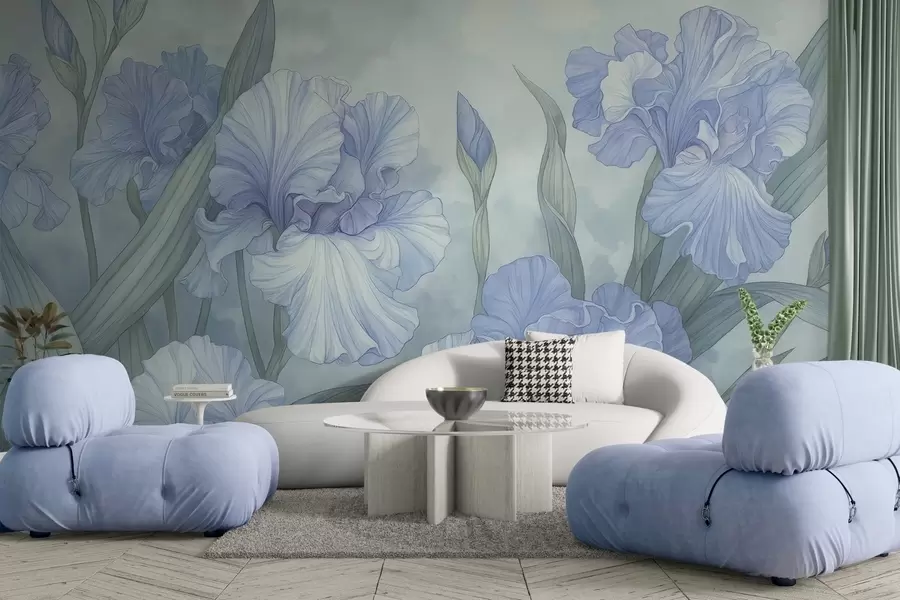 murales de pared Iris ilustrados w04469