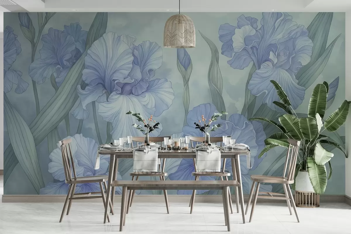 murales de pared Iris ilustrados w04469