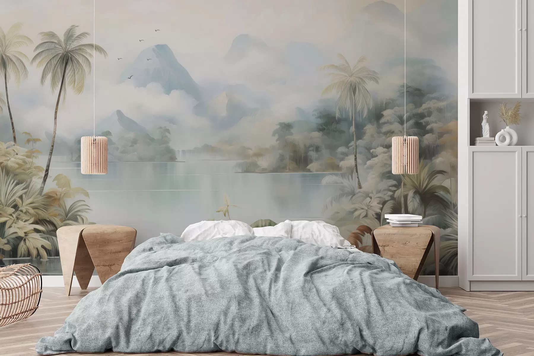 Murales de pared Río en la selva cerca de las montañas w04536 murales de pared Río en la selva cerca de las montañas w04536