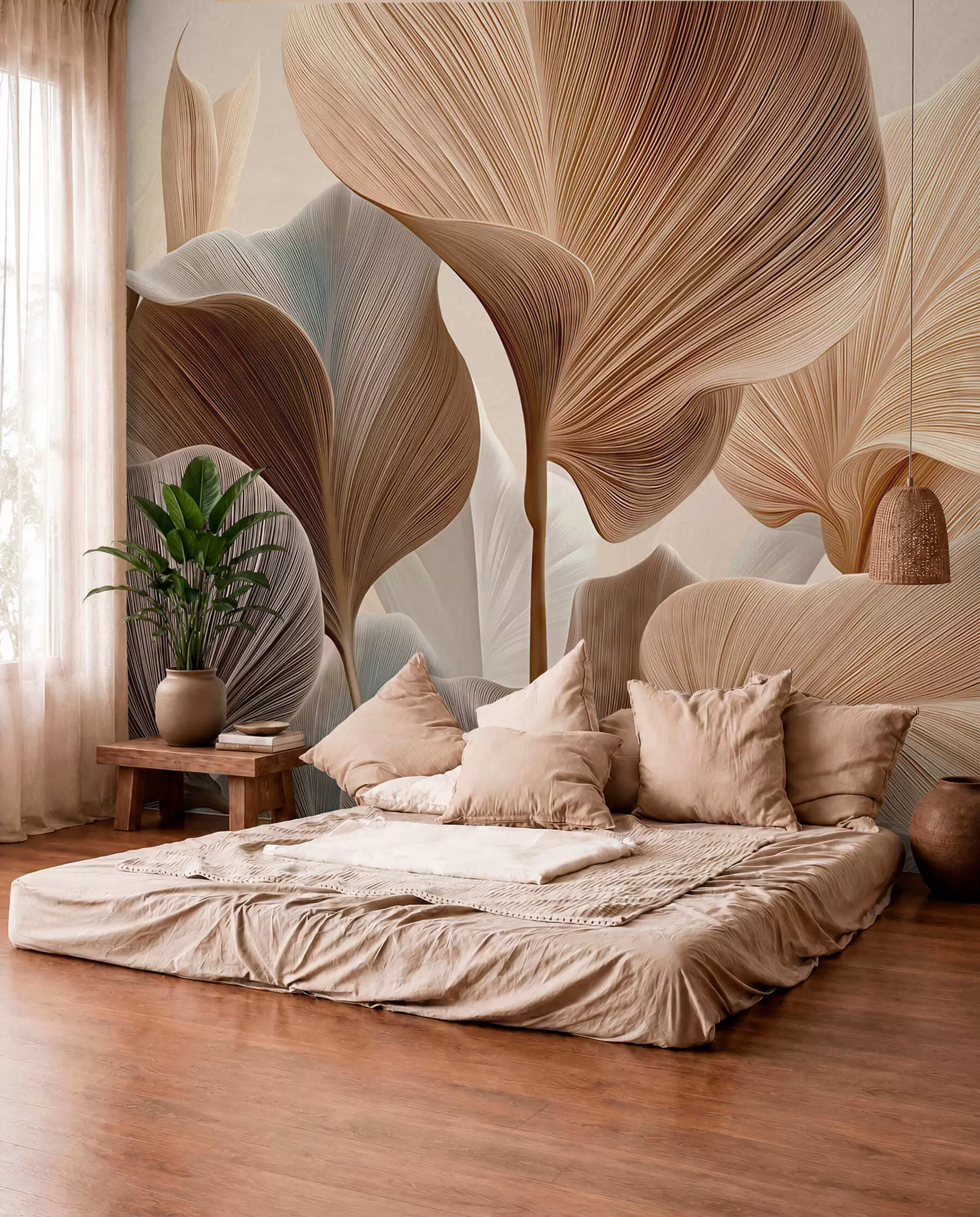 murales de pared Hojas esculpidas w04549