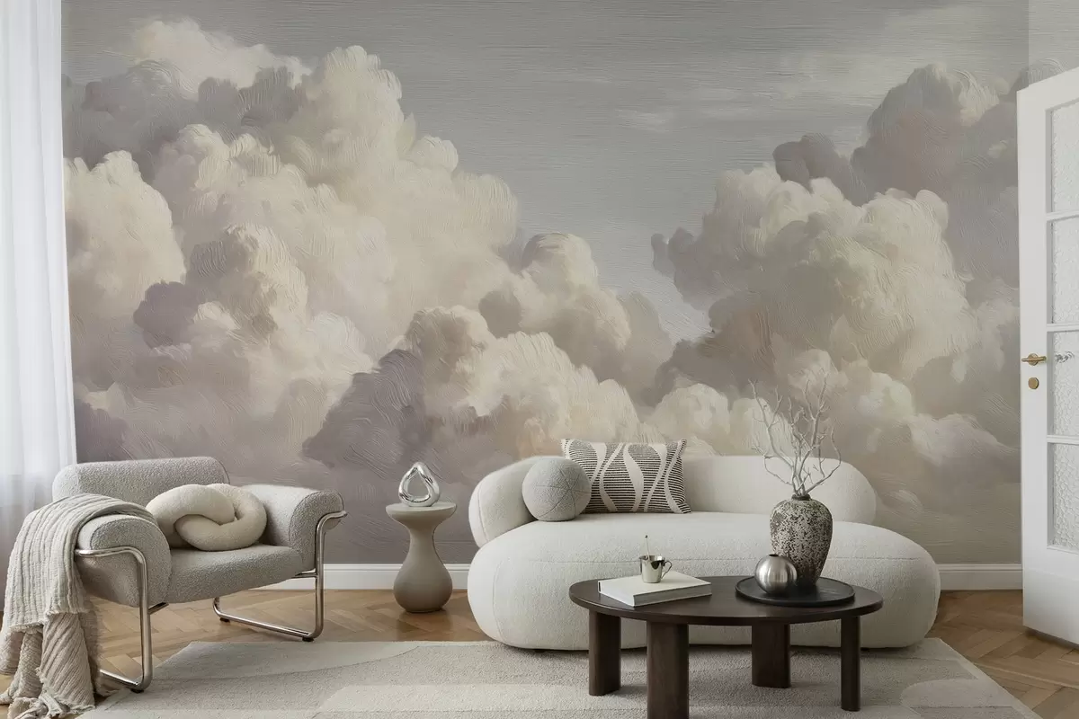 murales de pared Nubes dramáticas con pinceladas de textura suave w04550