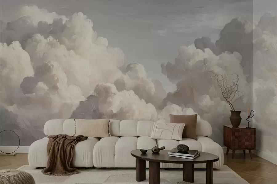 murales de pared Nubes dramáticas con pinceladas de textura suave w04550