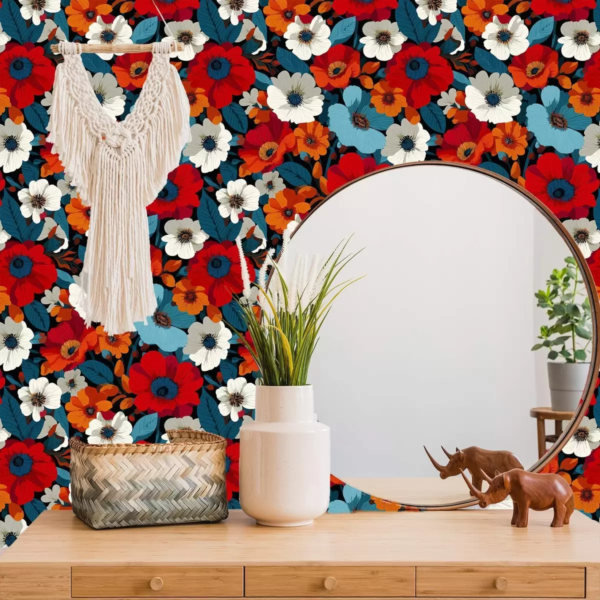 Papel pintado Flores multicolores a00542