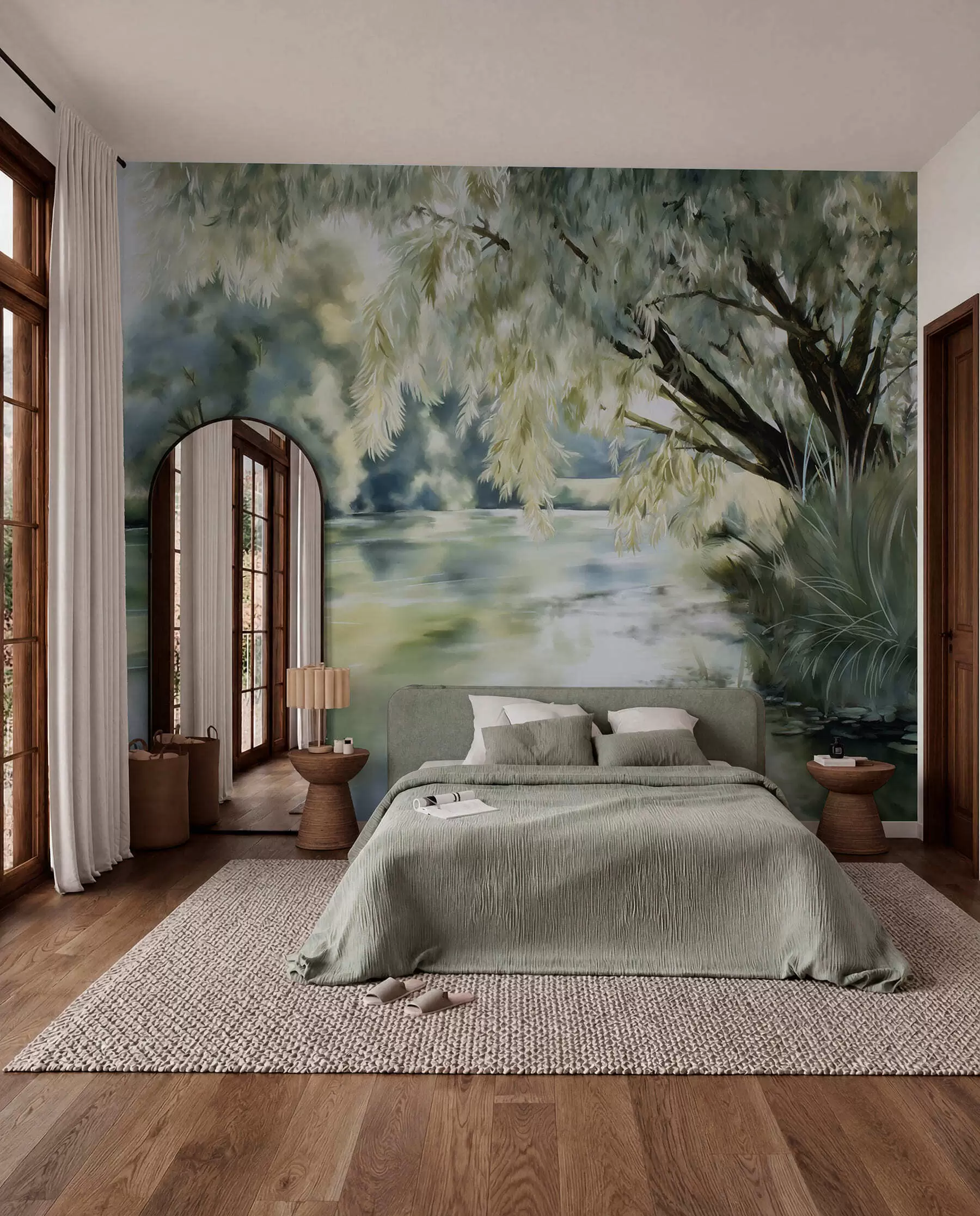 murales de pared Reflejos de sauce w04501