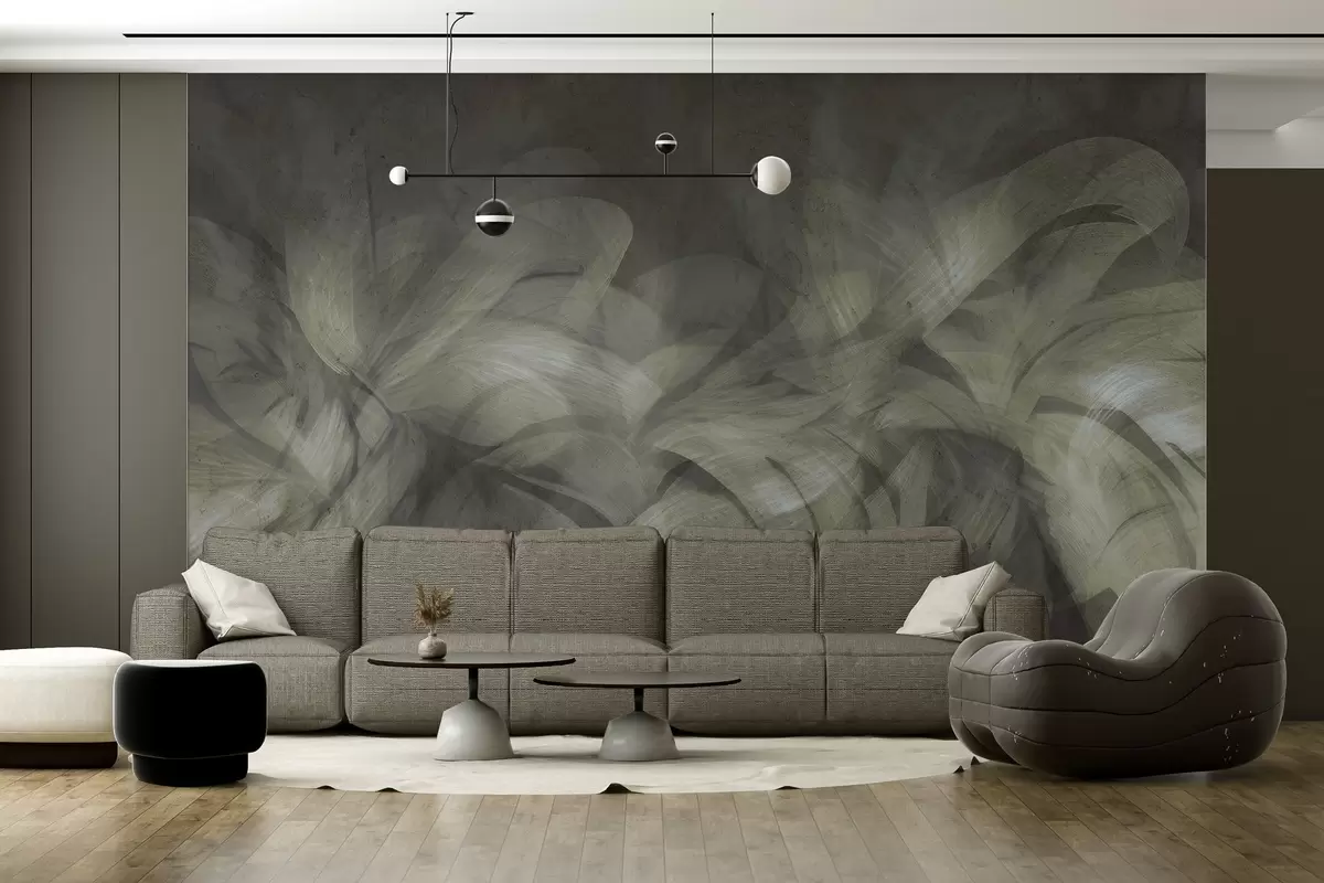 murales de pared Ondas abstractas en una pared de hormigón w04668v1