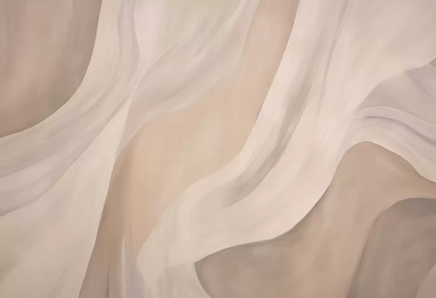 murales de pared Ondas sedosas de color beige rosado, trazos suaves y fluidos w04608