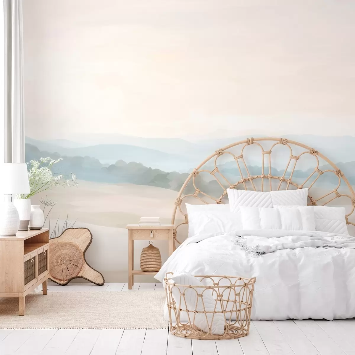murales de pared paisaje minimalista luminoso al estilo de la pintura w04624