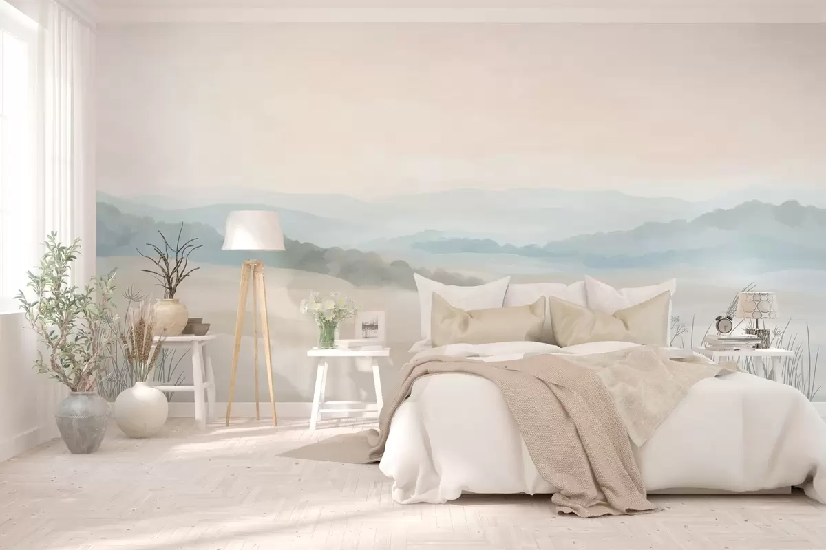 murales de pared paisaje minimalista luminoso al estilo de la pintura w04624