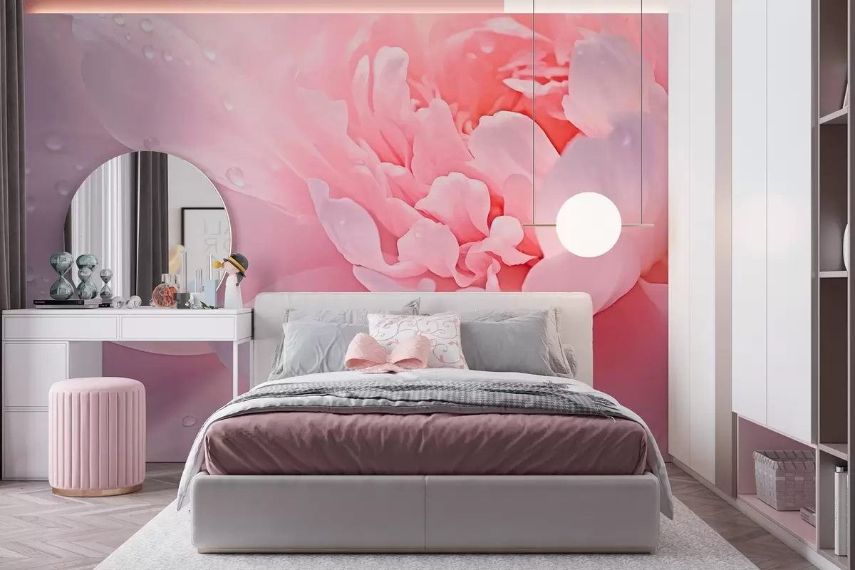 murales de pared Pétalos grandes de peonía w04715