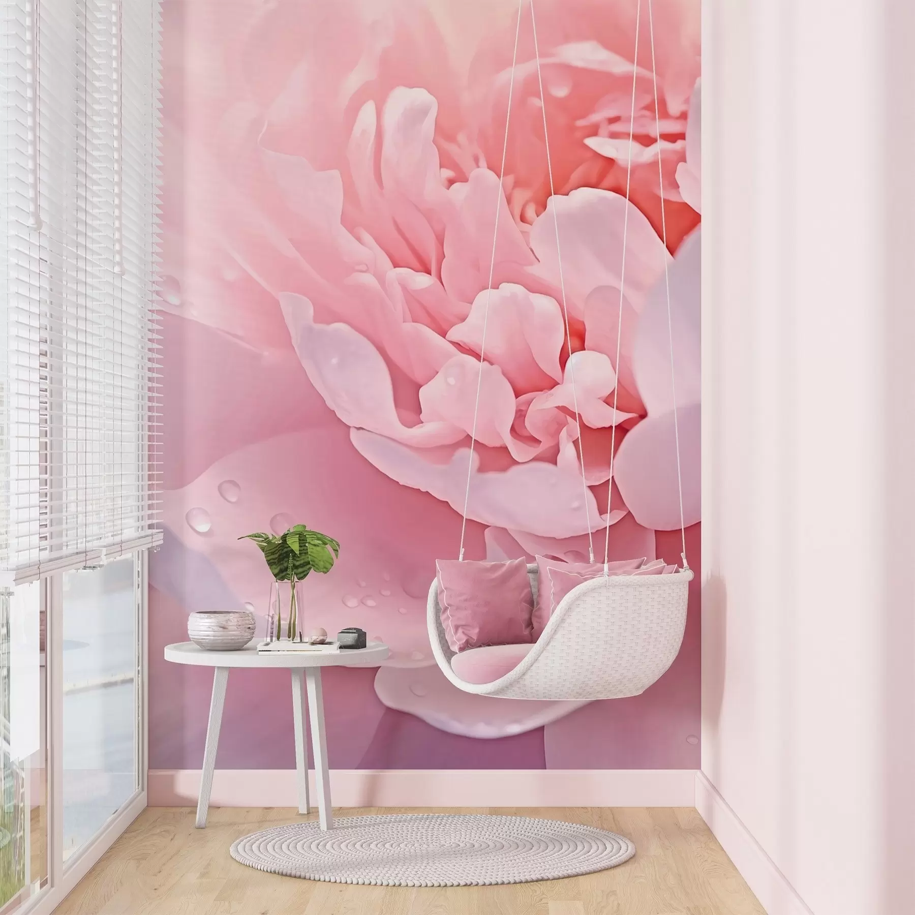 murales de pared Pétalos grandes de peonía w04715