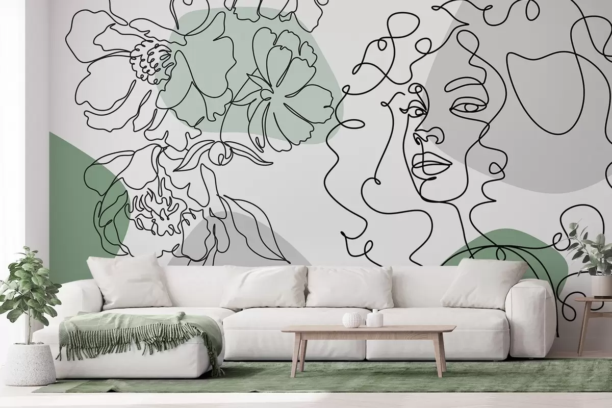 murales de pared Chica en las filas w04724v1