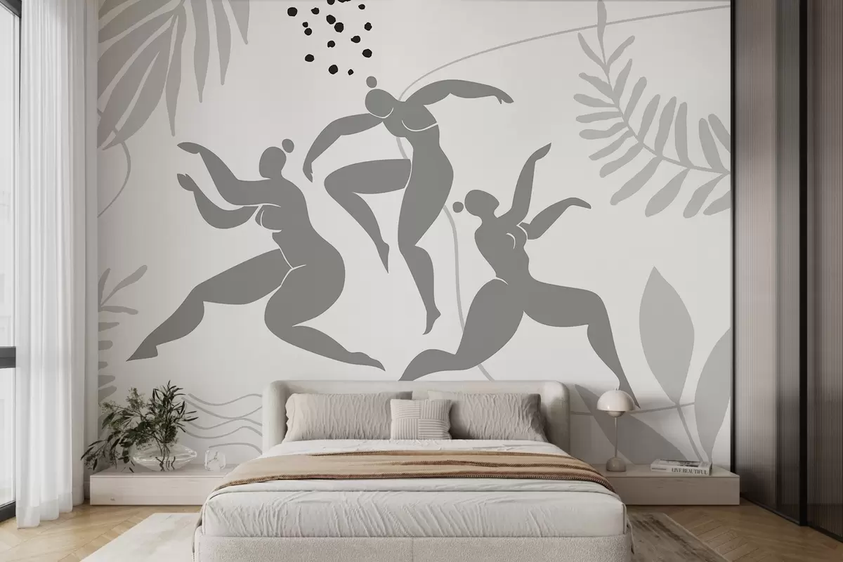 murales de pared Siluetas abstractas de mujeres w04725v1