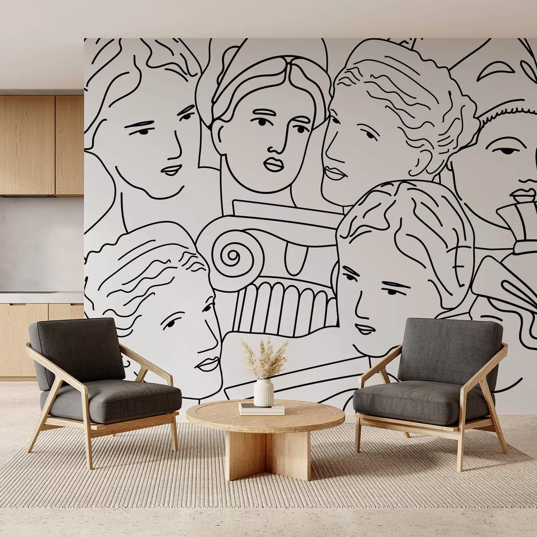 murales de pared Rostros antiguos w04728