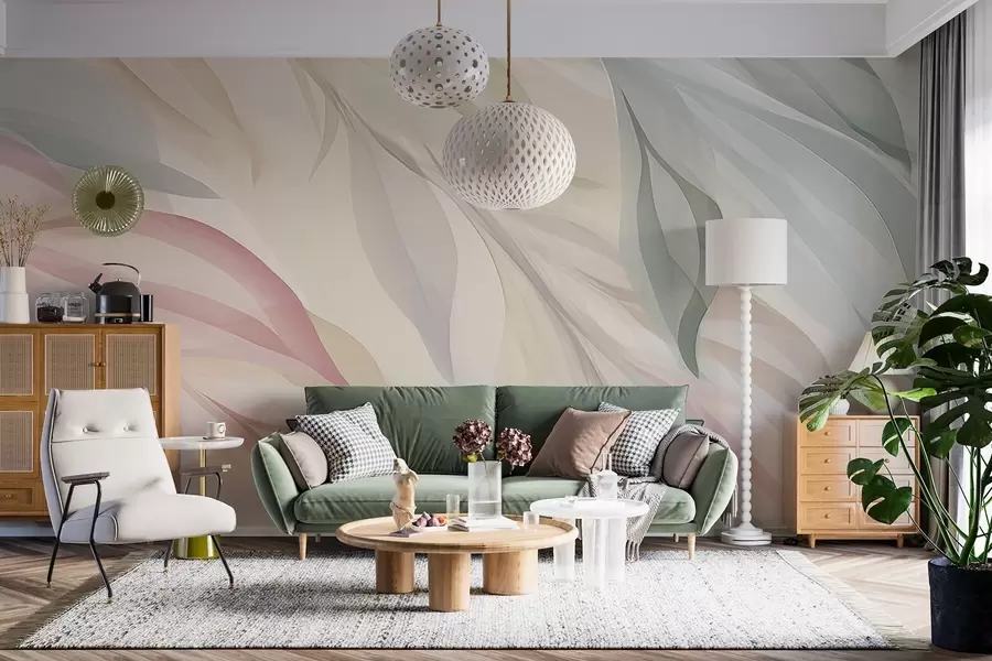 murales de pared Hojas afiladas y multicolores w04742
