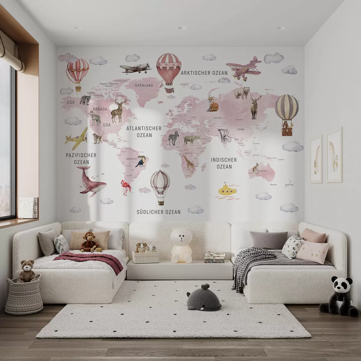 murales de pared Atlas rosa en alemán c00001dev3