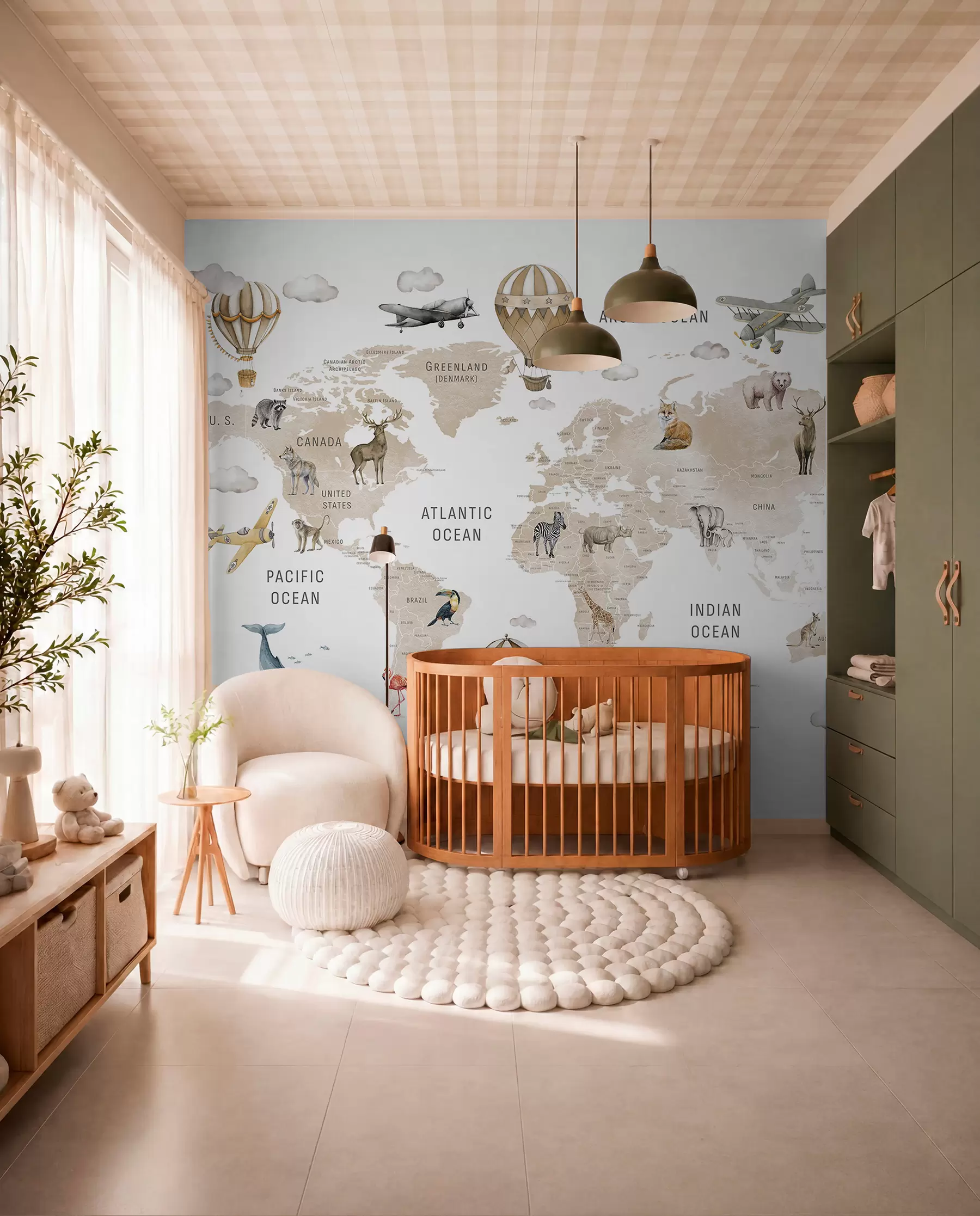 murales de pared Atlas animal en beige c00001env2