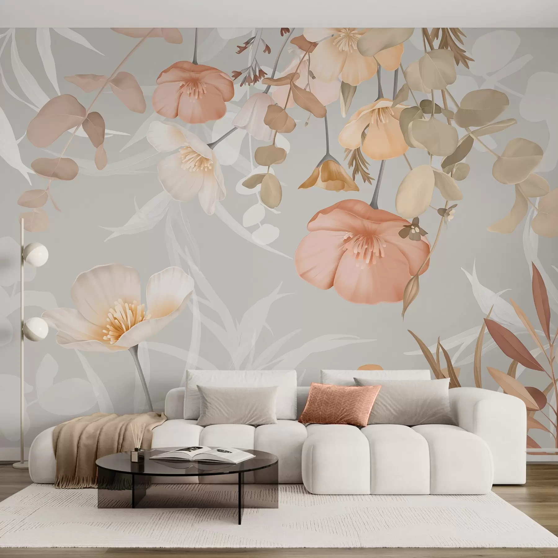 murales de pared Flores en el follaje w04779