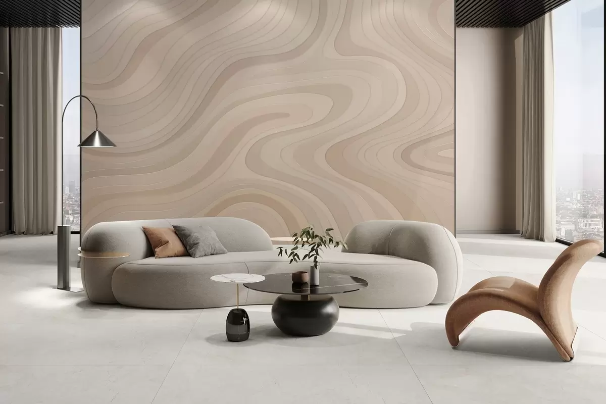 murales de pared ondas abstractas en tonos empolvados w04813