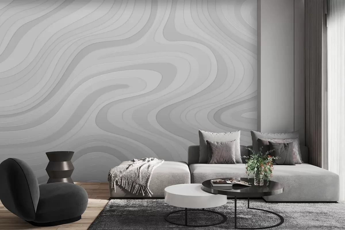 Murales de pared ondas abstractas en tonos grises w04813v1 murales de pared ondas abstractas en tonos grises w04813v1